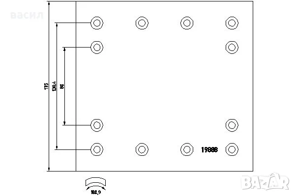 спирачно феродо предно DAF   - WVA No-19888/19889