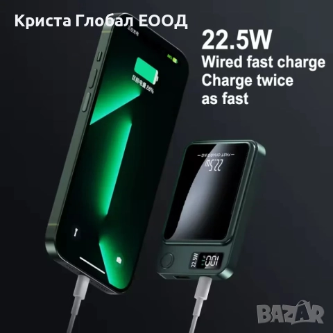 Магнитна Power Bank SJY-A011C – 10000 mAh, Wireless, LED дисплей, снимка 5 - Външни батерии - 51709142