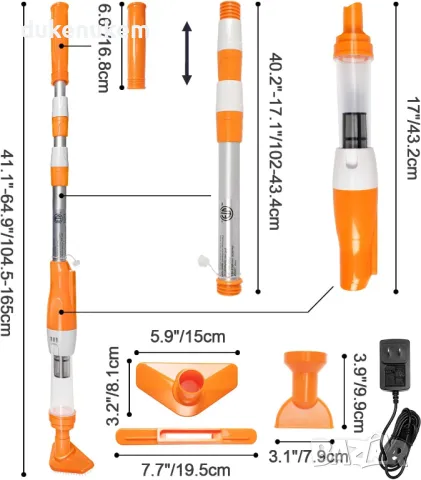 НОВA! Безжична прахосмукачка за басейн, 3-в-1, с батерия и дръжка, снимка 3 - Басейни и аксесоари - 49222440