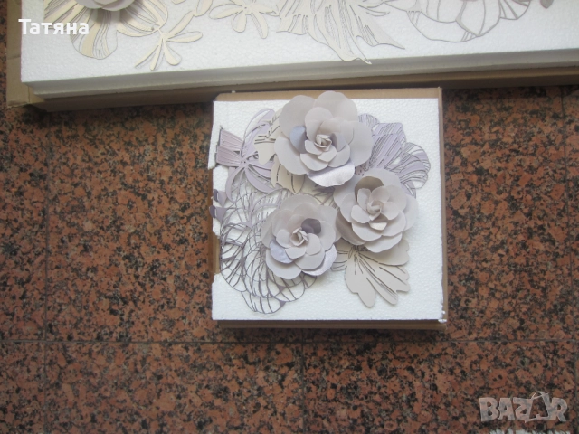 ПАНО   ЗА СТЕНА  /коприна ;текстил;метал /цветя/;, снимка 12 - Пана - 15633349