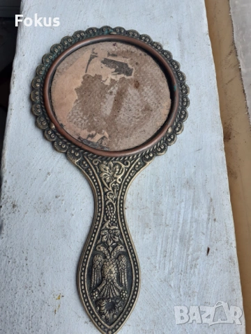 Старо бронзово огледало с двуглав орел, снимка 5 - Антикварни и старинни предмети - 53430782