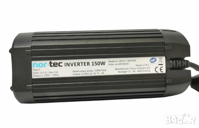 NOR-TEC ИНВЕРТОРЕН АВТОМОБИЛЕН КОНВЕРТОР 12V-220V - 150W, снимка 4 - Аксесоари и консумативи - 51783923