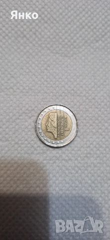 Монета 2 евро с гладък гурт 