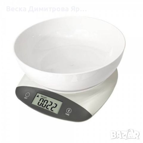 Кухненска везна с купа, 5кг., 2хАААбатерии, LED екран, Зелен, Сив, снимка 1 - Други стоки за дома - 46797618