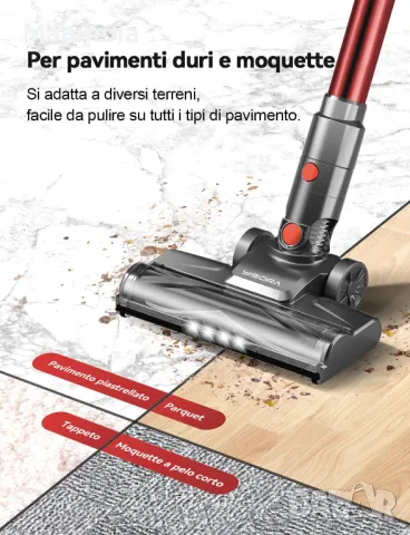 Вертикална прахосмукачка на ток 600W / 23kPa / 6 метра кабел, снимка 2 - Прахосмукачки - 49793910