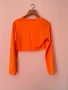 Дамска блуза еластична по тялото неонова neon тип crop top модерна оранжев цвят, снимка 2