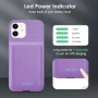 Кейс с батерия Feob за iPhone 12/12 Pro (6.1 инча) - 10800mAh, лилав, снимка 6