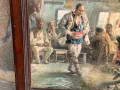 КАРТИНА НА МЪРКВИЧКА-ПРИНТ КАРТОН ФАЗЕР РАМКА ОТ 50-ТЕ, снимка 5