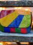 Многоцветна дамска кожена чанта за през рамо, снимка 1 - Чанти - 46020034