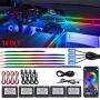 RAINBOW LED амбиентно осветление за автомобили с RGB 256 цвята, 14 в 1, снимка 2