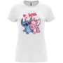 Нова дамска тениска с героите Стич и Ейнджъл (Stitch & Angel) в бял цвят, снимка 1 - Тениски - 45749268