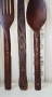 Два старинни комплекта декоративни дървени прибори, снимка 2