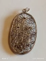 Винтидж сребърна висулка филигранна с флорален мотив майстоска ръчна изработка 52770, снимка 9