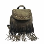 Велурена дамска раница с ресни и метални нитове – бохо стил и практичност, снимка 9