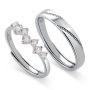 Meissa Комплект от два сребърни пръстена за двойка за годеж, сватба, годишнини, снимка 1