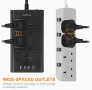 Нов UK Мултиразклонител 6 AC + 4 USB, защита от пренапрежение, 2 мeтра кабел, снимка 4