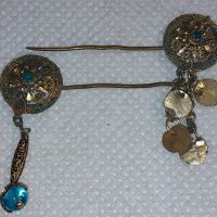 Възрожденски сребърен накит с позлата - Игла за коса, снимка 3 - Други ценни предмети - 45216489