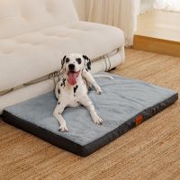 Голямо легло за кучета KYG от яйчена пяна с водоустойчива подплата, синьо-сиво, 90 * 60 * 8 cm, снимка 6 - За кучета - 45608487