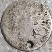 Сребърна монета 20 кройцера 1833 Австрия , снимка 3 - Нумизматика и бонистика - 45798142
