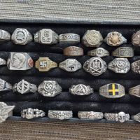 Колекция от военни сребърни пръстени/сребърен пръстен,сребро злато бронз/Моля Ви четете описанието!, снимка 2 - Антикварни и старинни предмети - 45586965