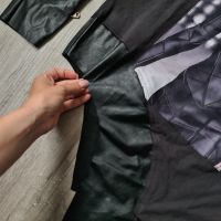 Нова колекция черна дамска блуза с кожени акценти на намаление , снимка 5 - Блузи с дълъг ръкав и пуловери - 45887939