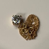 Колие с диамант - злато 14К / 1 carat, снимка 7 - Колиета, медальони, синджири - 45974147