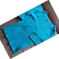 Синя блуза с дълъг ръкав, снимка 2 - Блузи с дълъг ръкав и пуловери - 27068423
