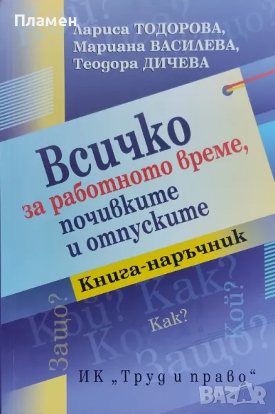 Всичко за работното време, почивките и отпуските Лариса Тодорова, Мариана Василева, Теодора Дичева, снимка 1