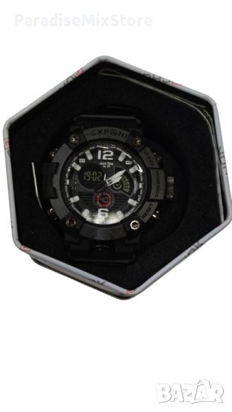 Водоустойчив спортен дигитален часовник EXPONI "Двоен екран,подсветка,аларма, хронометър и др. , , снимка 1