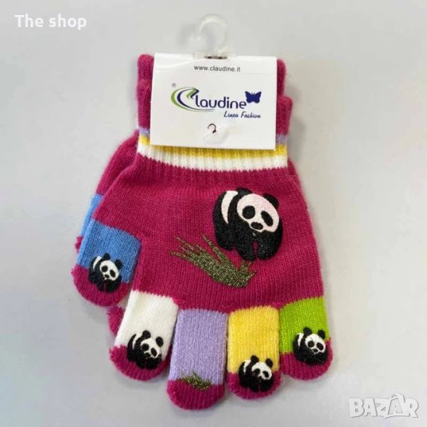 Детски ръкавички Панда, виолетови, 3-5 год. (004), снимка 1