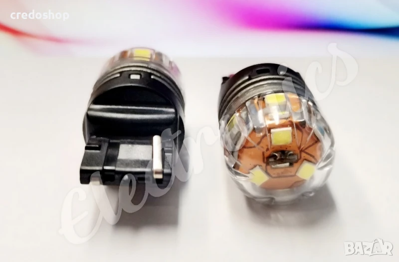 Led Крушка T20 W21W 6000K Бели светлини за стоп, LED с една светлина, снимка 1