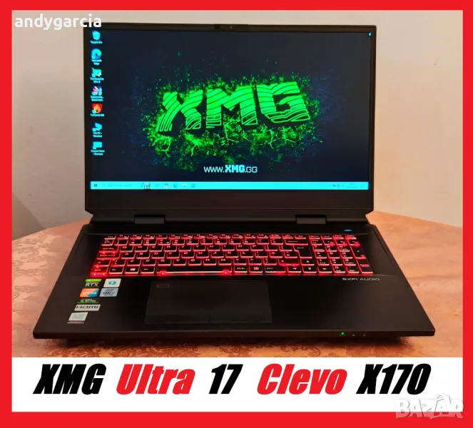 Core i7-10700K/RTX 2080 Super 8GB/17.3 144Hz G-SYNC/32GB RAM/512GB SSD/XMG PC Specialist Clevo X170, снимка 1