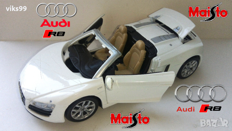 Audi R8 Spyder Maisto - Мащаб 1:24, снимка 1