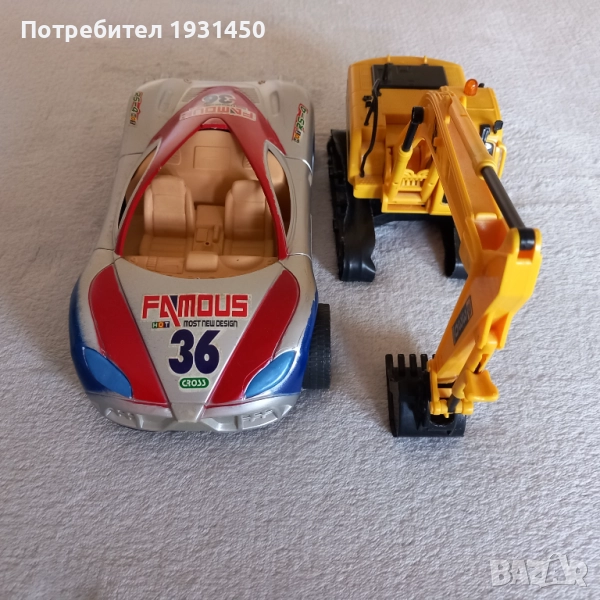 багер и кола, снимка 1