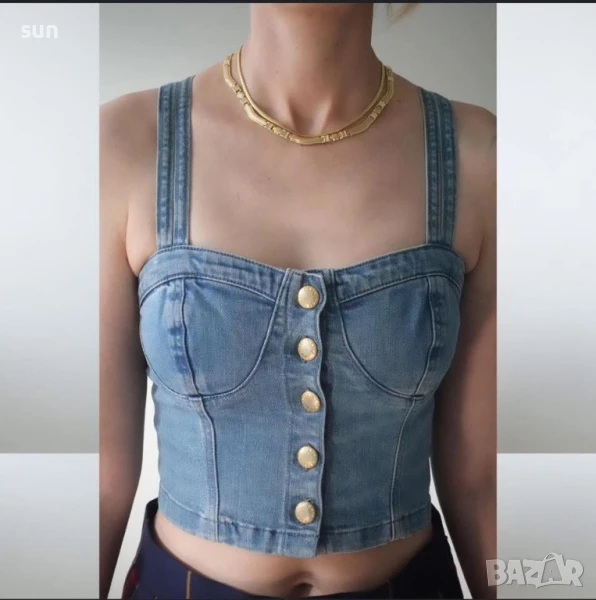 Дънков топ Top Shop, снимка 1