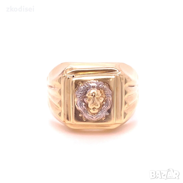 Златен мъжки пръстен 3,19гр. размер:65 14кр. проба:585 модел:34841-1, снимка 1