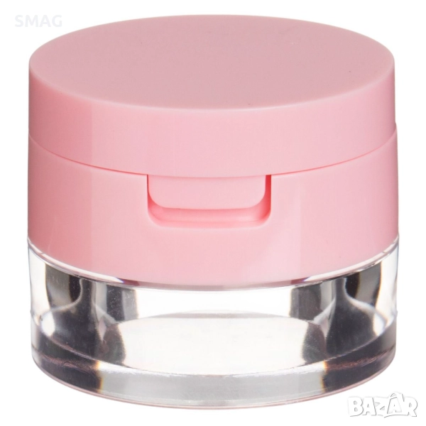 Бурканче за пудра с гъбичка и огледалце 5 g_1246781, снимка 1