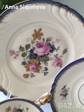 Троен сет слонова кост Volkstedt, снимка 3 - Чаши - 53755566