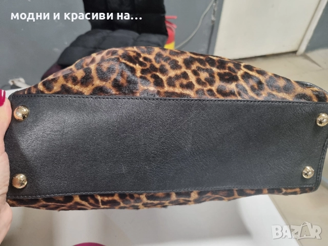 Чанта Michael Kors Rare Hamilton Traveler Leopard Calf Hair Satchel, снимка 10 - Чанти - 52105831