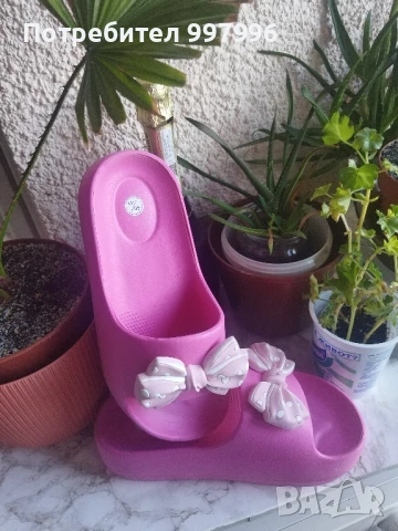 Цикламени чехли на платформа-40/41номер, снимка 7 - Чехли - 51308417