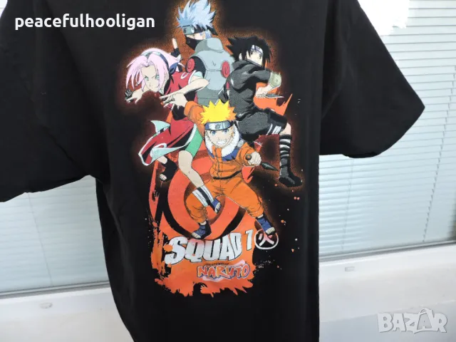 Naruto Squad 7 Manga Series Character Logo Black Tee T-shirt Mens Size XL/XXL , снимка 3 - Тениски - 49345343