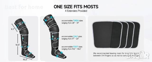 ALLJOY Масажор за крака за подобряване на кръвообращение, лимфен дренаж, снимка 9 - Медицинска апаратура - 52901503