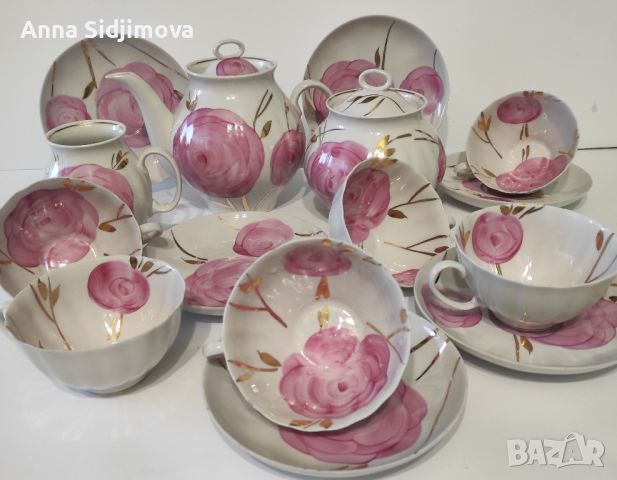 Руски порцелан сервиз за чай Дулево , снимка 5 - Сервизи - 45490146