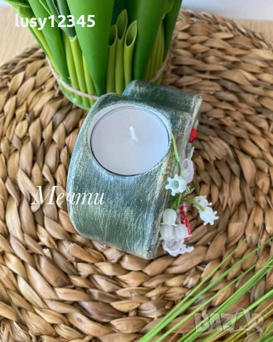 Свещник сърце-Момини сълзи!, снимка 3 - Декорация за дома - 53024113