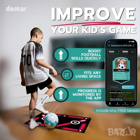 Постелка за тренировки по футбол - Soccer Mastery Skills XL Mat 90x60см, снимка 7 - Футбол - 53825632