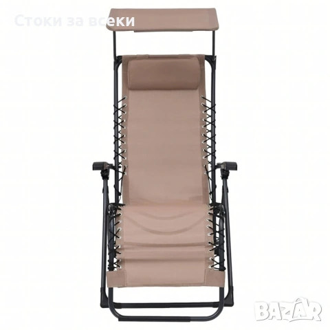 Комплект за релаксация на открито: 2 сгъваеми шезлонга с нулева гравитацияи масичка за кафе, снимка 9 - Маси - 53294508