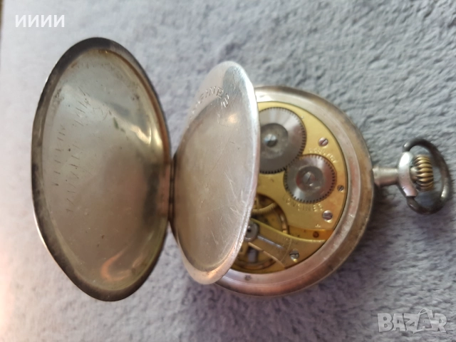 Сребърен джобен часовник LONGINES, снимка 4 - Антикварни и старинни предмети - 52208768