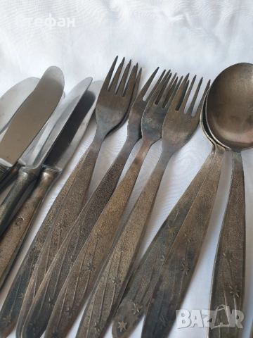 Комплект посребрени прибори , снимка 5 - Антикварни и старинни предмети - 53536872