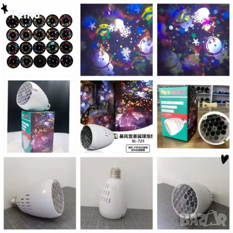 Коледна LED прожекционна лампа XL-725 Коледни Мотиви/1 режим на светене/ мощност: 4W, снимка 3 - Декорация за дома - 45788695