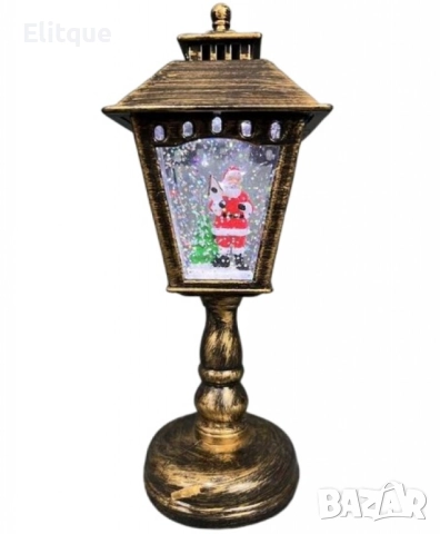Коледен декоративен фенер с падащ сняг и светодиодно осветление, снимка 4 - Други стоки за дома - 52831792